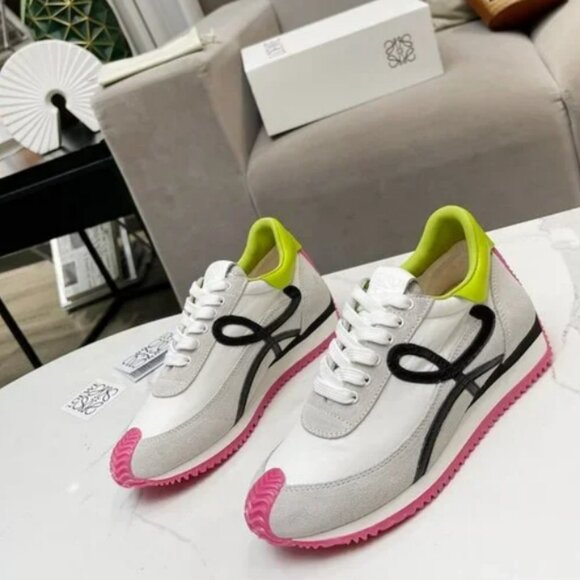 Loewe Flow Runner Sneakers White Pink Shoes - Picture 1 of 9